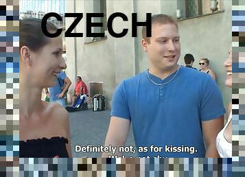 CZECH COUPLES Young Couple Takes Money for Public Foursome