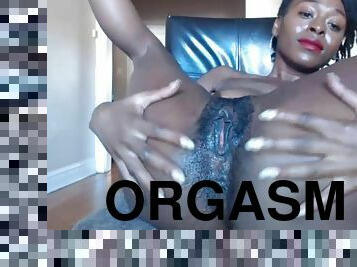 Webcam dildo fuck and masturbation to squirting orgasm by ebony milf
