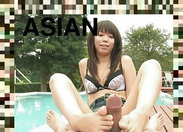 asia, kacamata, berambut, di-tempat-terbuka, vagina-pussy, blowjob-seks-dengan-mengisap-penis, cumshot-keluarnya-sperma, remaja, jepang, kaki