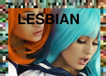 лесбіянка-lesbian, француженка, поцілунки, молода-18, коледж, піхва, голена, уніформа