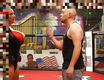 Strong chick comes on the ring to get her satisfaction