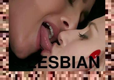 Devoted To You - pretty lesbian Anna Rose kissing her brunette girlfriend