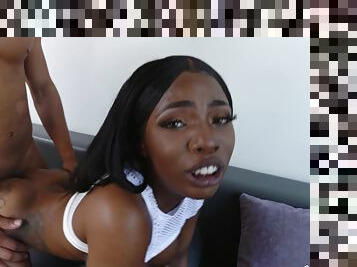 Ebony Chick Rides Male Stick - hard core