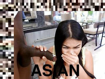 asiatique, orgasme, amateur, fellation, ejaculation-sur-le-corps, interracial, maison, black, cuisine, sur-le-visage