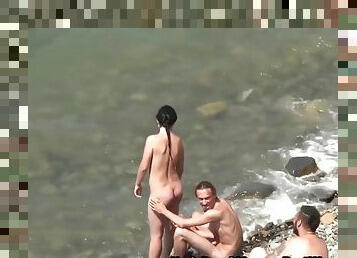 nudists, publisks, amatieris, pusaudzis, kamera, pludmale, spiegs, voyeur, šķebinošs, coeds