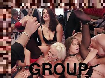 orgie, fest, anal, skønheder, pikslikkeri, hardcore, bdsm, gruppesex-groupsex, slave, rødhåret
