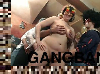 Big gangbang at the bar party Part.2