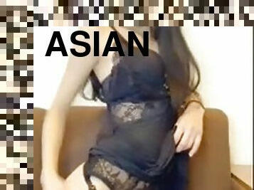 asiatisk, storatuttar, masturbation, tonåring, japansk, creampie, ensam