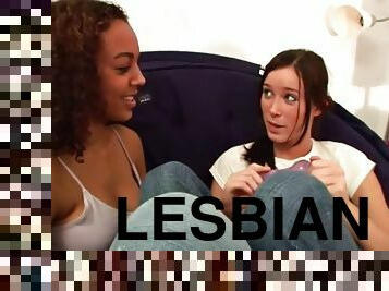 BrookeSkye lesbian play shows pink panties and dildo