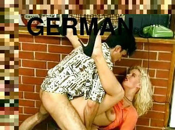 Blonde German waitress fucked in her bar