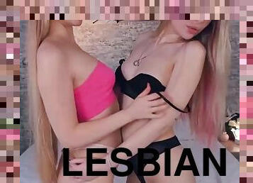 coño-pussy, lesbiana, adolescente, juguete, rubia