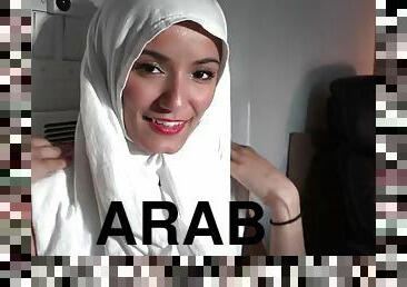 Beautiful eyes, white hijab, Viva Athena, Arab girl shows off