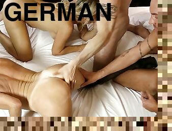 Two german mature amateur real MMFF foursome with young boys