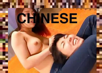 asiatisk, rumpe, store-pupper, lesbisk, naturlig, action, busty, pupper, fetisj, kineser