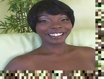 Ebony mom with giant big naturals in amateur hardcore with cum on tits
