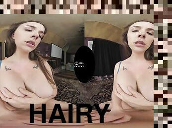 POV VR hardcore sex with sexy hairy brunette chick