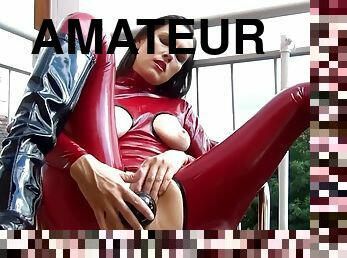 masturbation, amatör, latex