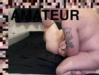 rumpe, feit, amatør, anal, stor-pikk, leke, creampie, bbw, dobbel, stram