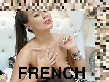 babes, française, bas, blonde, lingerie, webcam