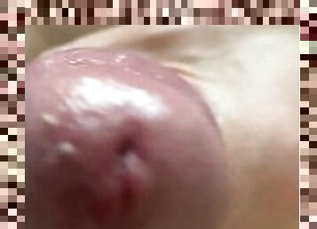 I jerk off my uncut big dick and cum in your face, take it, lick it and swallow