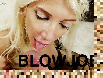 Chantal perla blonde sucking making sexy blowjob