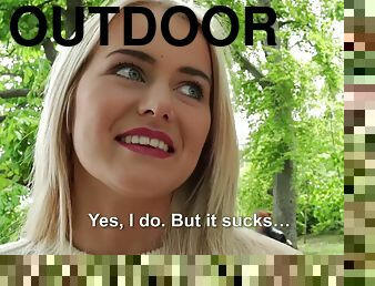 Blonde Hottie Fucks Outdoors 1 - Aisha