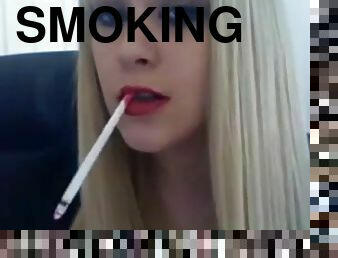 Smoking fetish blonde