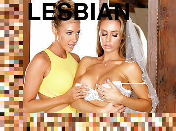 Nicole Aniston and Samantha Saint make love in bed