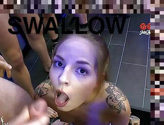 ekstrem, blowjob-seks-dengan-mengisap-penis, cumshot-keluarnya-sperma, jenis-pornografi-milf, jerman, gangbang-hubungan-seks-satu-orang-dengan-beberapa-lawan-jenis, menelan, bertiga, berhubungan-dengan-wajah, sperma