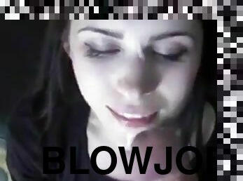 White and sexy girl does a handjob and blowjob incredible