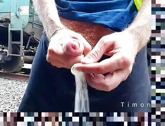 Railway worker TimonRDD found a used condom and added his sperm there