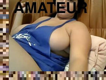 gros-nichons, énorme, amateur, webcam, solo