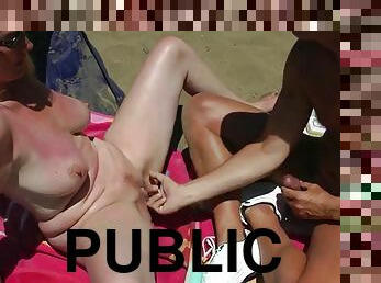 Public sex on the beach in Spain - everyone can finger me and fuck me on the beach