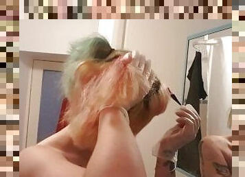 Alternative Girl Shaves Head