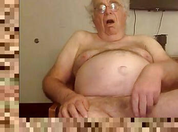 Grandpa cum on cam