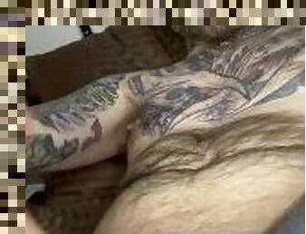 masturbación, gay, paja, pajeándose, sucio, a-solas, bisexual, tatuaje, polla