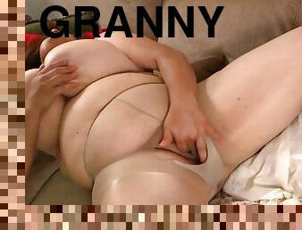 Granny gets nylon silky brenda in the mood