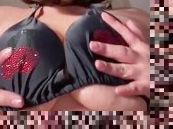 GIANTESS TEASE WITH BIG NATURAL MILF TITTIES