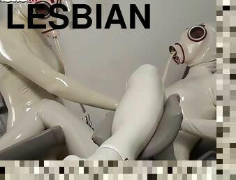 Latex pissing lesbian hd