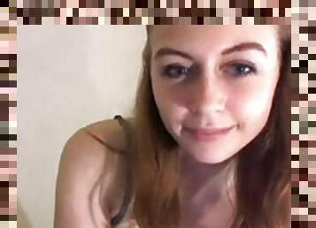 Amateur webcam solo along a steamy teen