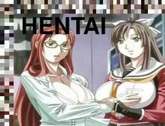 asiático, tetas-grandes, masturbación, meando, lesbiana, adolescente, primera-vez, anime, hentai