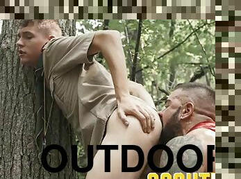 Raw twink scout bred outdoors by dad