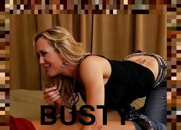 Busty blonde mom Brandi Love sucks and fucks a cock