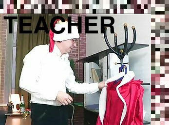 Horny teens fucked by her teacher dressed as santa