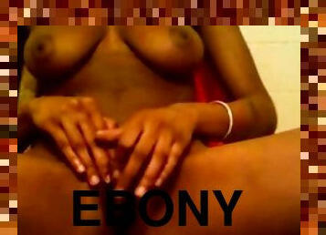 Ebony is poking her accurate shaved pussy