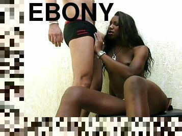 Hard ebony tranny strokes her body monstercock