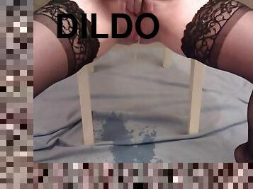 Dildo play on the chair