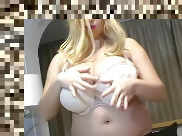 Huge boobs white bra