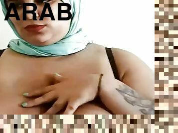 Big titted arabian mature masturbating on webcam