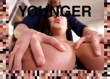 Mommy leaves her youngert son to ass fuck her big time